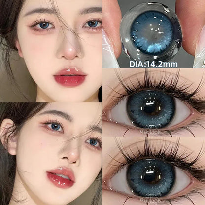 Aichashi 1 Pair/2pcs 10 Colors Contact Lenses for Eyes Fashion Pupils Myopia Eye Color Lenses Blue Green Brown Prescription Lens