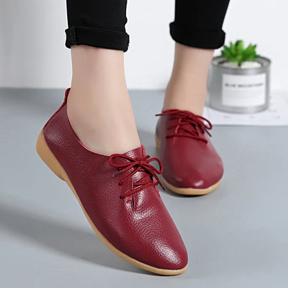 Aichashi Genuine Leather Summer Loafers Women Casual Shoes Moccasins Soft Pointed Toe Ladies Footwear Women Flats Shoes Female