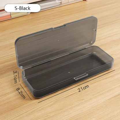 Aichashi BACK TO SCHOOL Large Capacity Storage Box High Quality Plastic Transparent Pencil Case Multi-function Pen Box Student