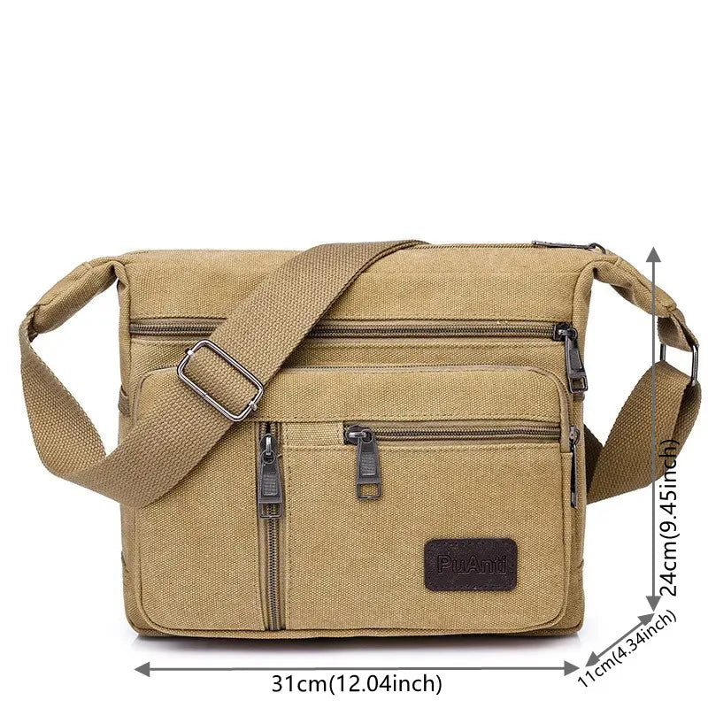 Aichashi Men Canvas Shoulder Bags Casual Tote Travel Men's Crossbody Bag Luxury Messenger Bags Fashion High Quality Handbag