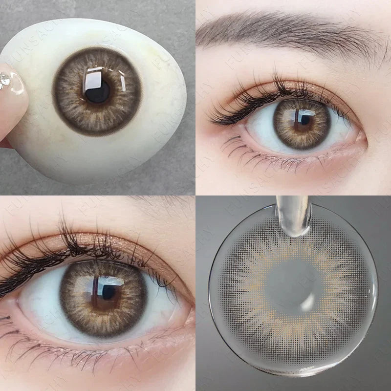 Aichashi 1 Pair Colored Contact Lenses Natural Eye Lenses Green Eye  Blue Lenses Yearly Beauty Cosmetic Brown Contacts Eye