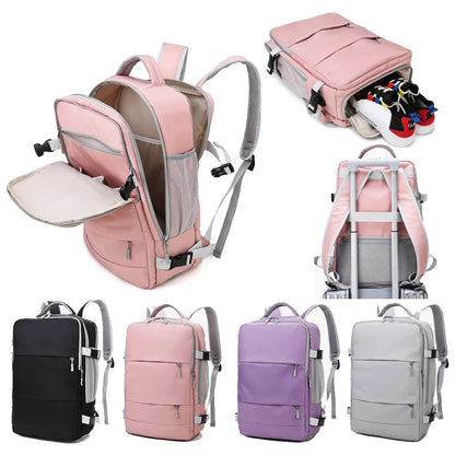 Aichashi BACK TO SCHOOL Airplane Travel Luggage Zipper Bags Large Capacity Women Shoulder Travel Backpack Sports Bag Luggage Storage Bag Bagpacks