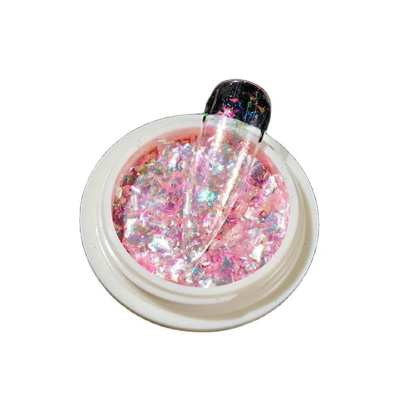 0.2g/jar Aurora Chrome Unicorn Nail Pigment Rainbow Mirror mermaid Nail Art Powder With 1-Sponge-Stick Unicorn Mirror Powder F-t