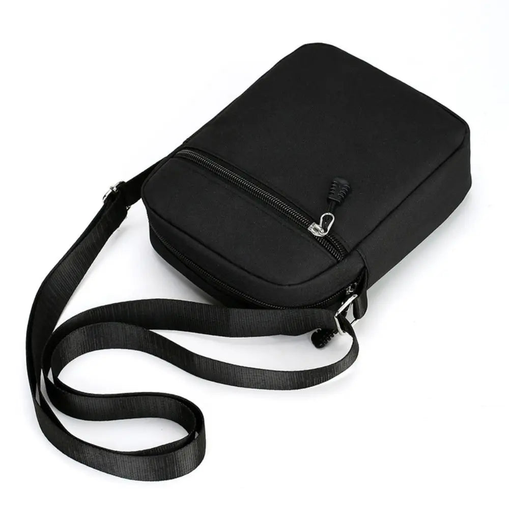 Aichashi Black Shoulder Bag Fashion Mini Oxford Mobile Phone Bag Crossbody Bag Men