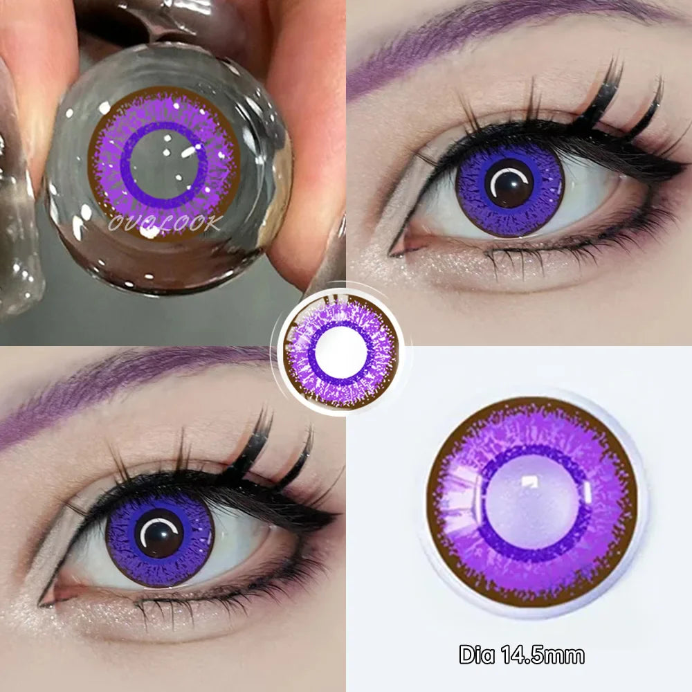 aichashi -2PCS/1Pair Halloween COSPALY Series Colorful Lenses for Eyes Colored Cosmetic Contact Lenses Crazy Lens for Yearly Use