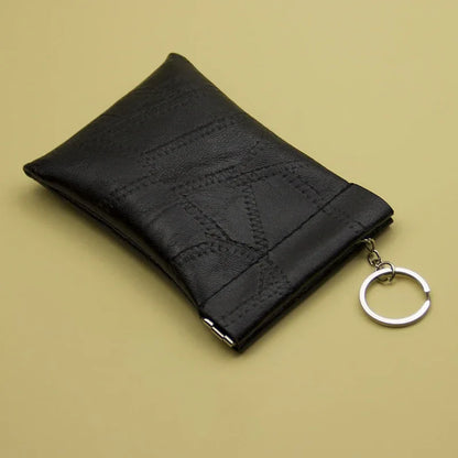 Aichashi 2024 New Fashion Leather Long Pocket Key Wallet Keyring Coin Purse Women Men Small Short Money Change Bag Little Card Holder