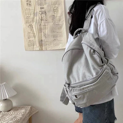 Aichashi BACK TO SCHOOL Women's Bag Pack Trend Techwear Harajuku Canvas Aesthetic Gothic School Backpacks For Women Rucksack Korean Style Mochila