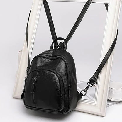 Aichashi 1PC Anti-theft Soft PU Leather Backpack Women Vintage Shoulder Bag Ladies Mini Travel Backpack School Bags Girls