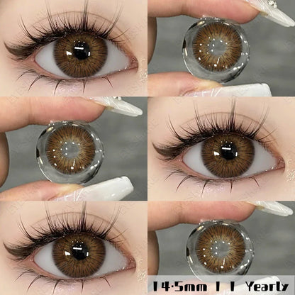 Aichashi 2pcs New Colored Contacts Lenses for Eyes Brown Eyes Contact Lenses Fashion Blue Eye Lens Yearly Makeup Contacts 14.5mm