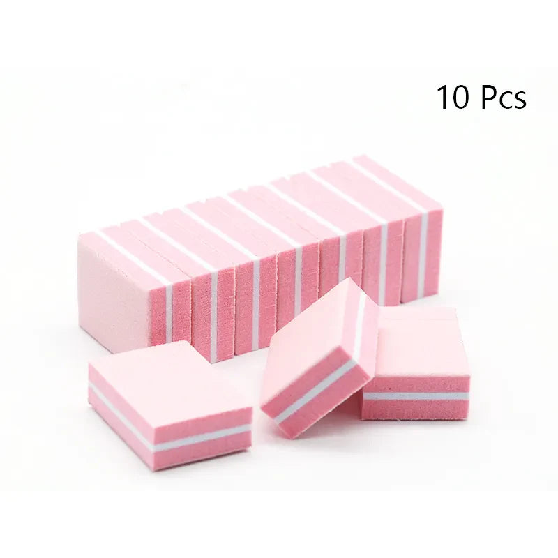 50Pc Professional Mini Nail Art buffer 100/180 Sandpaper Manicure Care File Sanding Polishing Nails File Grinding Equipment Tool