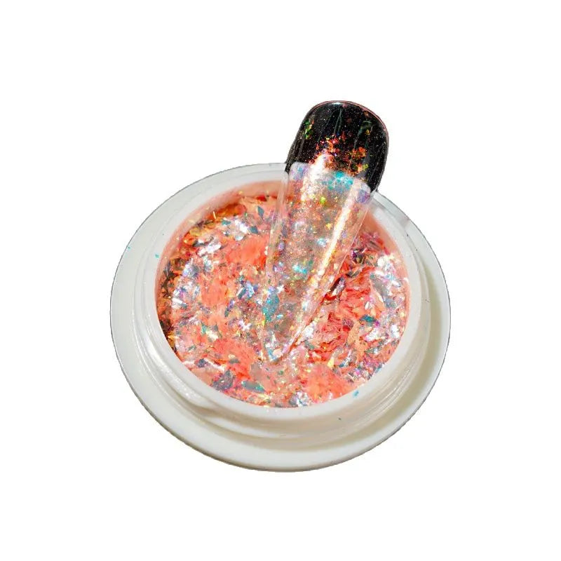 0.2g/jar Aurora Chrome Unicorn Nail Pigment Rainbow Mirror mermaid Nail Art Powder With 1-Sponge-Stick Unicorn Mirror Powder F-t