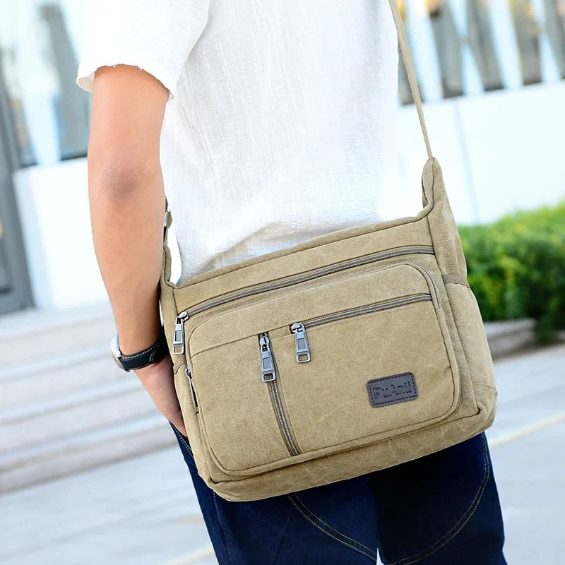 Aichashi Men Canvas Shoulder Bags Casual Tote Travel Men's Crossbody Bag Luxury Messenger Bags Fashion High Quality Handbag