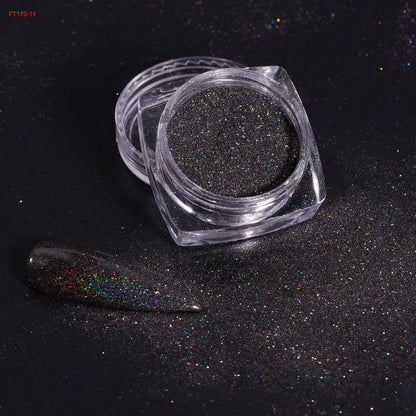 0.2g/jar Aurora Chrome Unicorn Nail Pigment Rainbow Mirror mermaid Nail Art Powder With 1-Sponge-Stick Unicorn Mirror Powder F-t