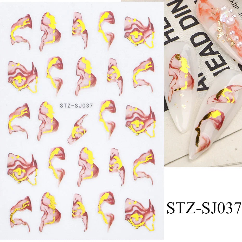 Aichashi Acrylic Flowers Nails Art Stickers White Floral Petal Leaf Sliders For Nails Wedding Design Manicure Decoration