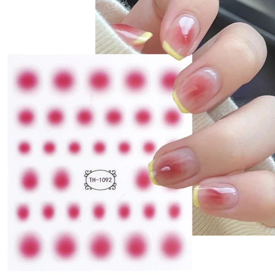 Aichashi Heart Nail Sticker 3D Comic Cartoon Colorful Heart Star Sliders Cute Nail Design Korean Style Translucent Gel Polish Wraps Decal