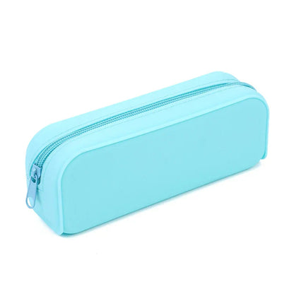 Aichashi BACK TO SCHOOL Waterproof Soft Silicone Pencil Case Candy Color Pencil Stationery Box Large Capacity Makeup Brush Storage Box Student Supplies