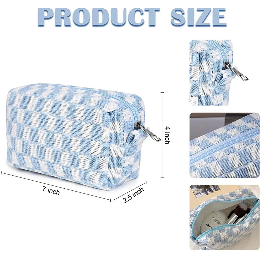 Aichashi BACK TO SCHOOL OUTFIT Cute Pencil Case Storage bag Cosmetic Bag Large capacity Knitting INS Korean Stationery school Supplies