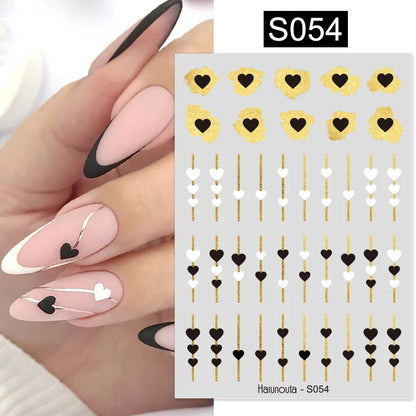 Aichashi 3D Laser Sakura Flower Nail Sticker Aurora Decals Glitter Star Butterfly Floral Adhesive Sliders Cherry Blooming Manicure