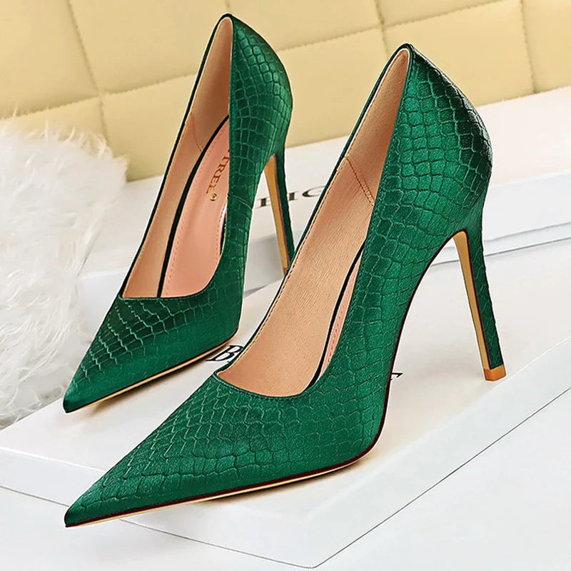 aichashi  -  Shoes New Snake Pattern Women Pumps Sexy High Heels Party Shoes Stiletto Heels Wedding Shoes Large Size Female Shoes