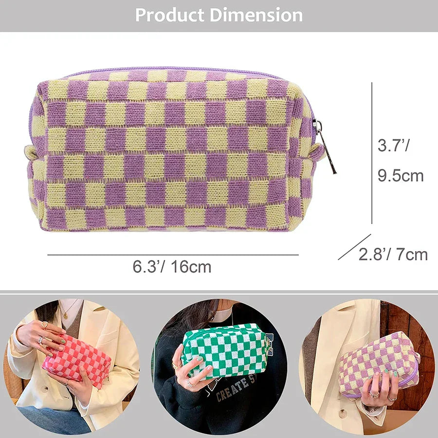 Aichashi BACK TO SCHOOL OUTFIT Cute Pencil Case Storage bag Cosmetic Bag Large capacity Knitting INS Korean Stationery school Supplies