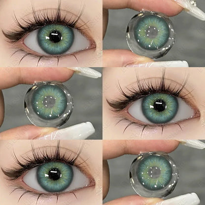 Aichashi Natural Colored Contact Lenses for Eyes 1pair New Contact Lenses Blue Colorful Lenses Green Lenses Fashion Colored Lens