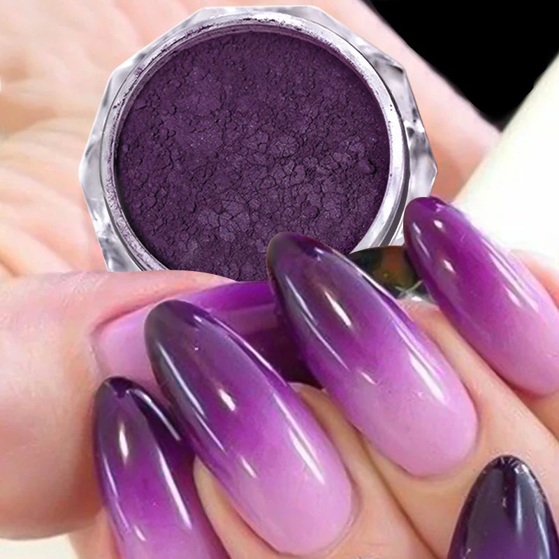 Aichashi Gradient Powder Pigment Pearl Rubbing on Nail Art Glitter Dust Aurora On Manicure Decoration Mirror Rubbing Neon Dust