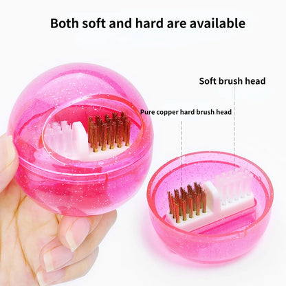 Aichashi Nail Drill Bit Cleaning Brush Copper Wire Remove Dust Cleaning Case Soft Hard Drill Grinding Head Brush Cleaner Nail Art Tools