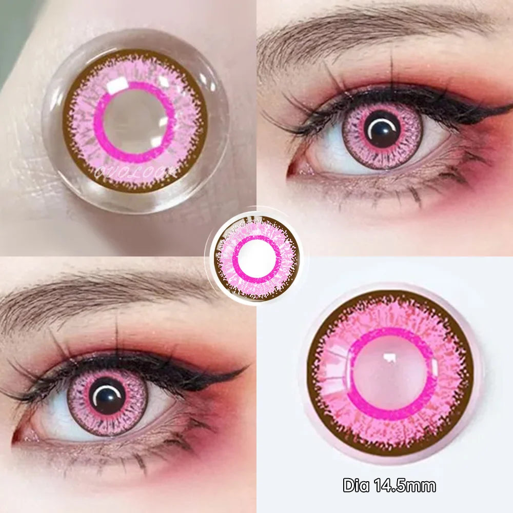 aichashi -2PCS/1Pair Halloween COSPALY Series Colorful Lenses for Eyes Colored Cosmetic Contact Lenses Crazy Lens for Yearly Use