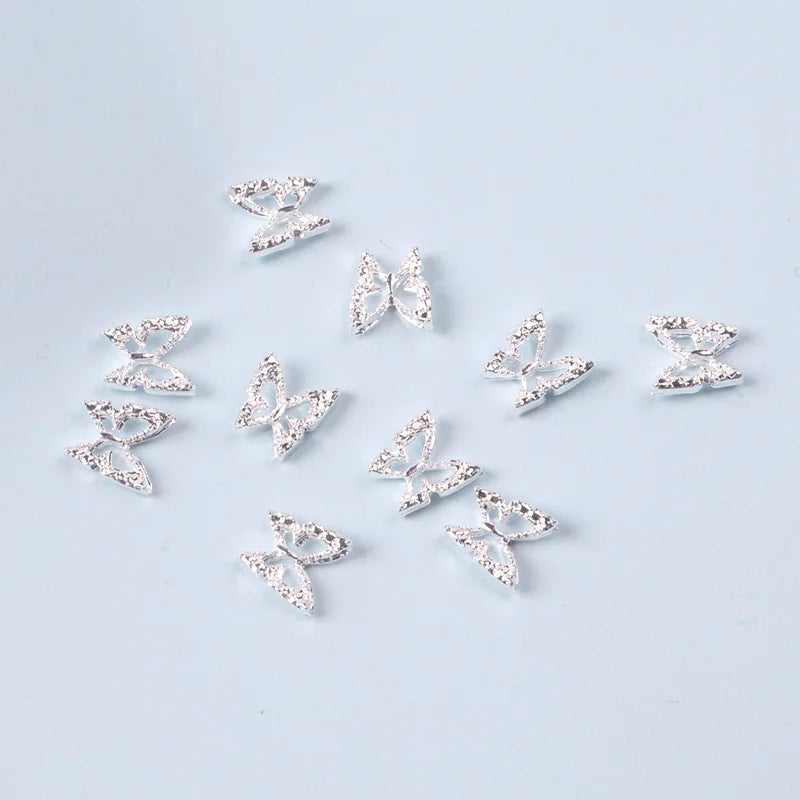 Aichashi 10pcs nail Charm Bufferfly Metal Nail Figures 3d Nail Parts Metal Charms Kawaii Accessories For Manicure Rhinestone