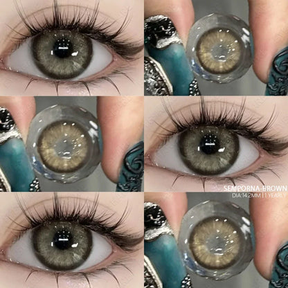 Colored Contact Lenses 1pair Natural Eye Lens Blue Eye Lenses Brown Lenses Gray Pupils Yearly Cosmetic Green Contacts