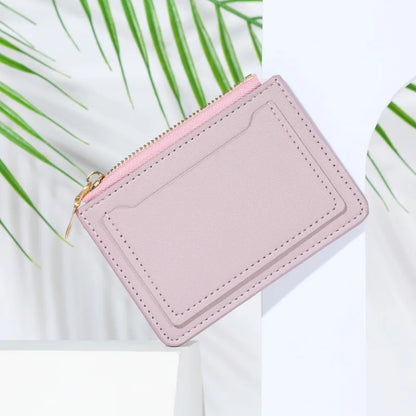 aichashi Women Wallets PU Leather Female Purse Mini Hasp Solid Multi-Cards Holder Coin Short Wallets Slim Small Wallet Zipper Hasp