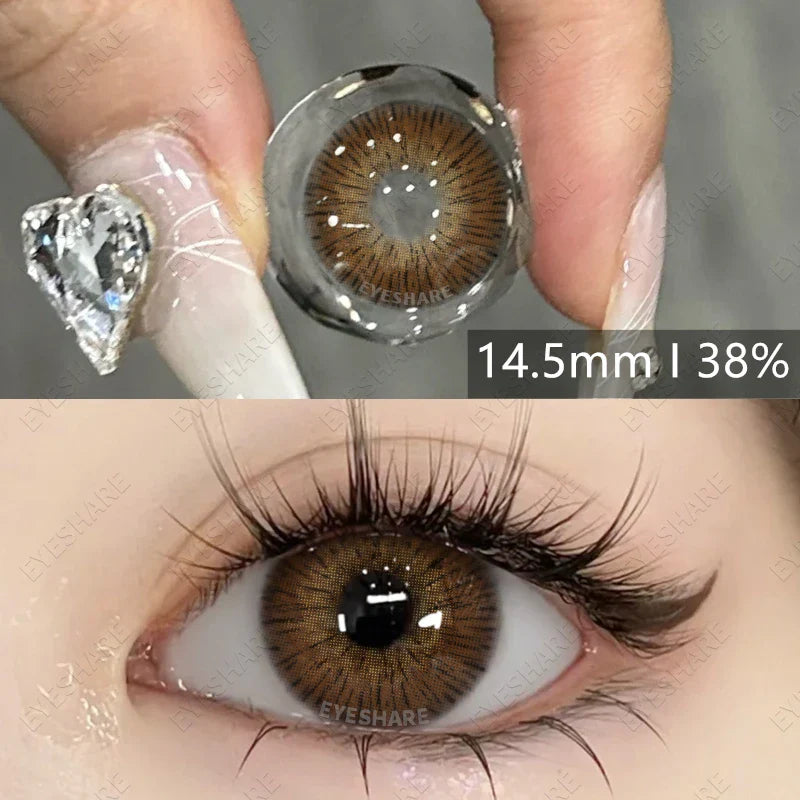 Aichashi 1 Pair New Fashion Blue Color Contact Lenses for Eyes Natural Brown Eyes Contacts Lenses Yearly Gray Colorful Eyes Lens