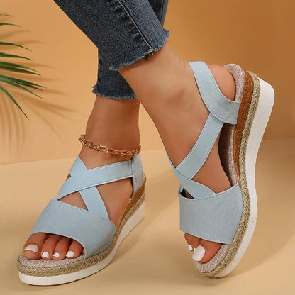 Aichashi Fashion Summer Wedge Sandals for Women Lightweight Platform Gladiator Shoes Woman Plus Size Non Slip Casual Sandalias Mujer