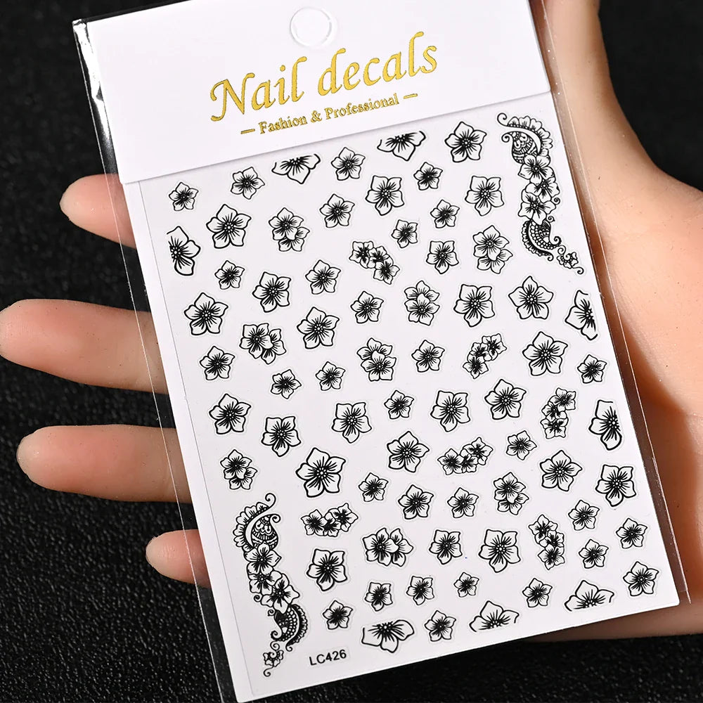 3D Gold Sun/Moon/Star Bronzing Nail Art Sticker 8*10cm Laser Star Moon Design Nail Decal Gold Silver Self-Adhesive Slider