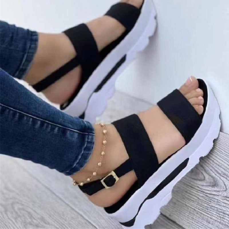 Aichashi Fashion Wedge Female Platform Buckle Strap Street Summer Outdoor Shoes Punk Beach Wedges Women Sandals Sandalias De Mujer