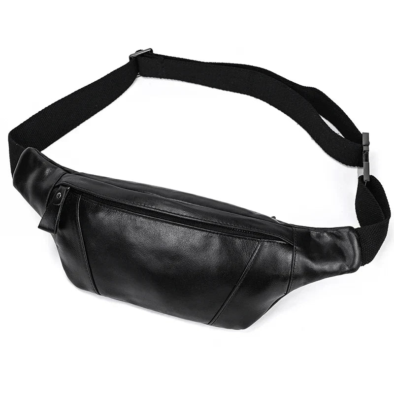 Aichashi Genuine Crazy Horse Leather Waist Packs For Men mini Travel Fanny Pack Belt Bag Male Small Waist Bag Phone Pouch Men Summer Bag