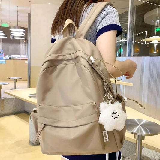 Aichashi BACK TO SCHOOL Backpack Female Kawaii SchoolBag Waterproof Girl Travel Nylon Laptop Cute BookBag Women Student Ladies Simplicity sac