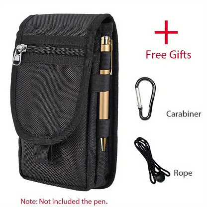 Aichashi Flip Phone Bag With Three Compartments For Casual Pen Insertion And Waist Hanging Men's Belt Loop Pouch Large Capacity Wallet