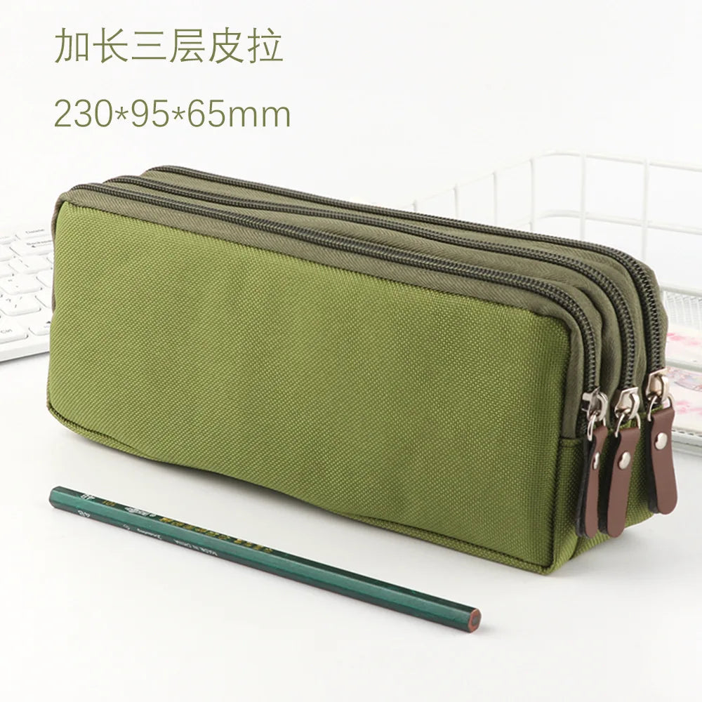 Aichashi BACK TO SCHOOL 3 Zippers Pencil Case School Supplies Trousse Scolaire Korean Stationery Large Capacity Pencil Pouch Estuche Kalemlik Pencilcase