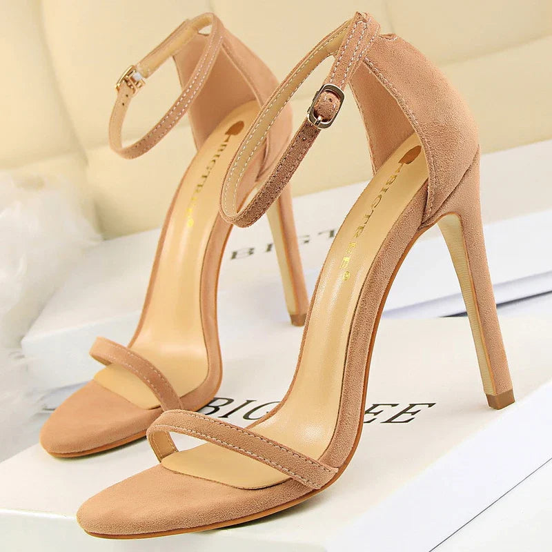 aichashi  -  Shoes New Suede Women Sandals Stiletto Heels 11cm 8 Cm Women High Heels Fashion Summer Sandals Women Pumps Kitten Heels