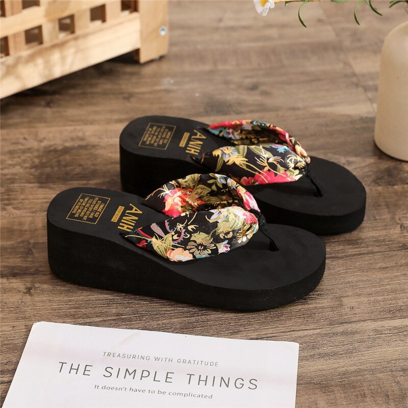 Aichashi Fashion Women Flip Flops Summer Beach Platform Slippers Casual Outside Wedges Sandals Summer Women Shoes