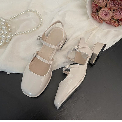 Aichashi Casual Elegant Sandals Woman Summer Office Lady Fashion Solid Shoes Non-slip Korean Style Heels Vintage Female Shoes Design