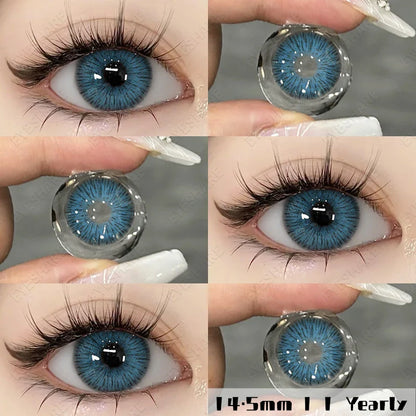 Aichashi 2pcs New Colored Contacts Lenses for Eyes Brown Eyes Contact Lenses Fashion Blue Eye Lens Yearly Makeup Contacts 14.5mm