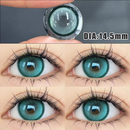 Aichashi 2Pcs New Colored Contact Lenses with Prescription Myopia Degree 0.00- 8.00 Grey Purple  Lens Eye Beauty Pupil Soft Lens