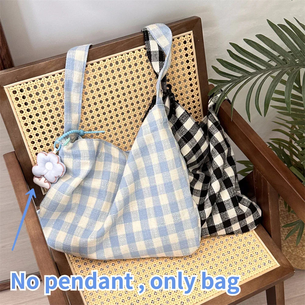 Aichashi BACK TO SCHOOL Retro Plaid Women's Canvas Shoulder Bag Casual College Girls Book Tote Travel Messenger Bags Female Eco Shopping Bag Handbags