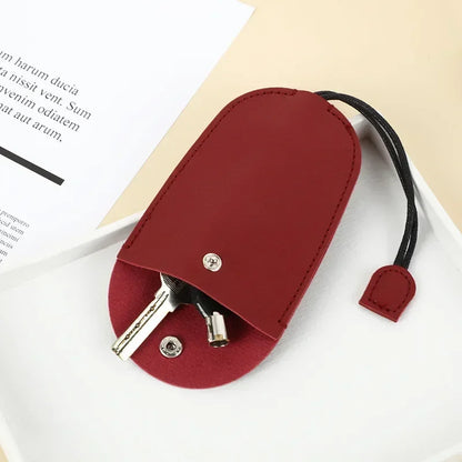 aichashi Pull Out Key Case Bags Women Men Solid Colour PU Leather Key Wallets Housekeepers Car Key Holder Case Leather Bag for Keys