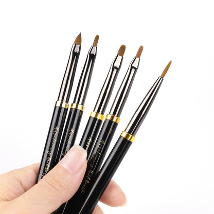 Black Nail Art Brush Gel Brush for Manicure Acrylic UV Gel Extension Pen Fish Nail Polish Painting Drawing Brush Nail Brush