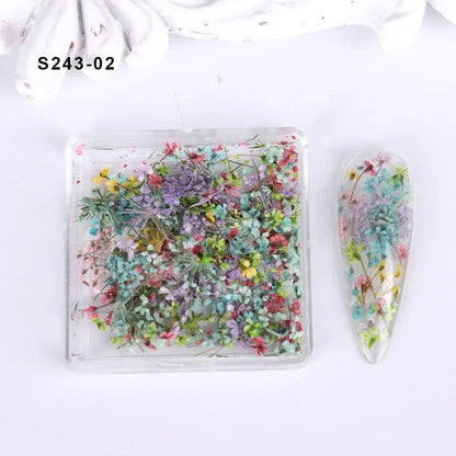 Aichashi 1Box Nail Art Flower Decoration Delicate 3D Dried Flower Nail Art Decorations Exquisite Nail Art Beauty For Charms Accessories