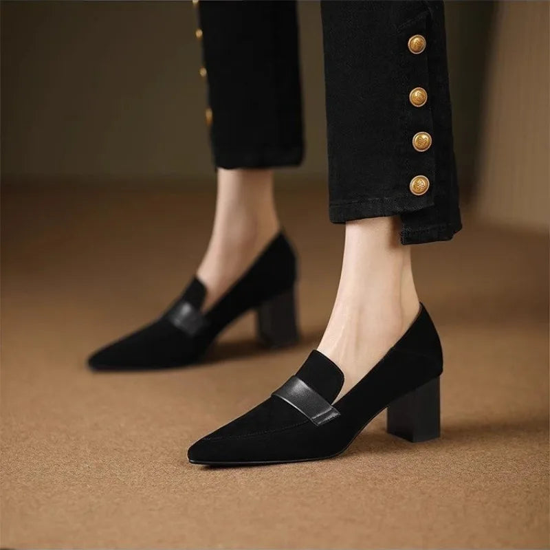 Aichashi 2024 Women Flats Ballet Dance Pointed Toe Sandals Shoes Spring New Designer Loafers Shoes Suede Casual Sport Walking Zapatillas