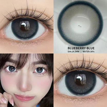 aichashi -1 Pair Yearly Use Blue Natural Contact Lenses for Eyes Beauty Color Spectacle Lens Comestic Pupil Color Lens Eyes 14.5mm